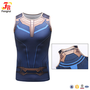 Guerra del infinito <span class=keywords><strong>Thanos</strong></span> de compresión deporte Top hombres <span class=keywords><strong>Comics</strong></span> traje de ropa