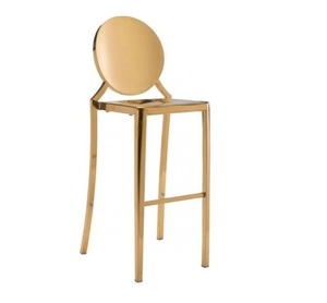 Hot Sales Gold <strong>Stacking</strong> Stainless Steel Bar <strong>Stool</strong> Round Back Bar Chair Counter <strong>Stool</strong> for Wedding Event Hotel - Product Image 2