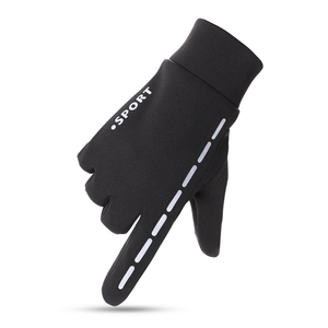 Custom logo Reflective Stripe Running Bike Riding <strong>Touchscreen</strong> Men Winter <strong>Gloves</strong> - Product Image 5