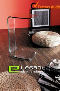 Small <strong>C</strong> Shape Tempered Glass Side <strong>Table</strong> - Product Image 4