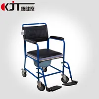Стул-комод для спальни со стальными колесами, вращающееся кресло-комод для душа, туалетный стул для пожилых людей, стальное комод-кресло