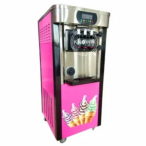 Venta caliente 2024 con 2 ruedas 3 boquillas máquina automática de servicio de helado suave y helado suave a la venta