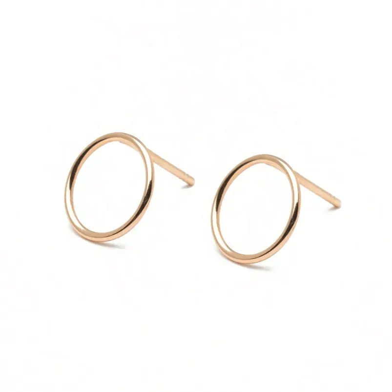 14K золотые минималистичные ювелирные изделия Топ дизайн женские серьги