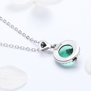 SCN262-colgante de cuento de hadas para mujer, de Plata de Ley 925, colgante de circonia cúbica verde claro, collar de piedra de nacimiento para mujer - Product Image 4