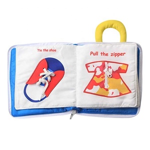 Fityle Livres sensoriels doux et silencieux de haute qualité pour bébés, <span class=keywords><strong>livre</strong></span> en tissu tactile, reliure cousue 3D, <span class=keywords><strong>livre</strong></span> d'activités imprimé offset, miroir de dentition - Product Image 5