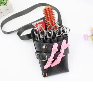 Chuyên Nghiệp Salon Stylist Làm Tóc Holster Pouch Tóc Styling Clip Comb Cắt Kéo Thợ Cắt Tóc Da Công Cụ Túi