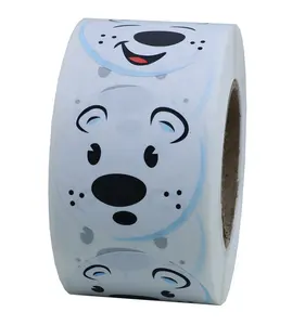 Hybsk Cute Penguin Face Smiley Face Stickers Animal Stickers 1.5" Round Total 500 Labels Per Roll