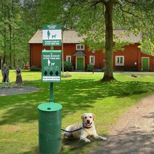 Station de gestion des déchets pour animaux de compagnie de type stand, vente en gros d'usine, station de déchets pour chiens en aluminium avec boîte de collecte, extérieur - Product Image 1