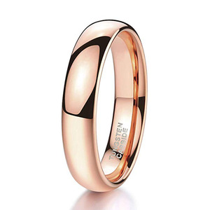 Anillo de Boda de Oro de 18k Chapado en Oro Pulido de Alta Calidad al por Mayor, Anillos de Boda Clásicos Minimalistas de 4mm, Grabados Personalizados para Él y Ella - Product Image 4