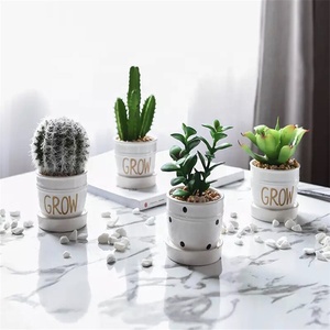 Tendenza popolare personalizzato decalcomania della decorazione della casa di ceramica mini artificiale pianta grassa <span class=keywords><strong>con</strong></span> <span class=keywords><strong>vaso</strong></span> - Product Image 2