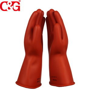 Class <span class=keywords><strong>0</strong></span> Linemen electric safety Long Sleeve insulating Latex rubber gloves - Product Image 4