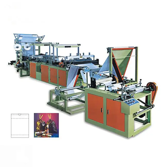 Popular product ribbon-throught hdpe pe garbage plastic bag making machine in roll