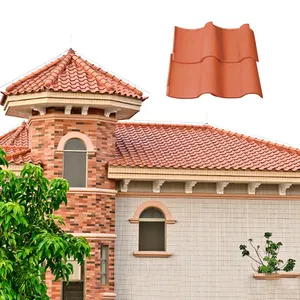 Traditional Design Ceramic Spanish Style House Red Clay Tile Roof Cover Materials for Temples and Villas