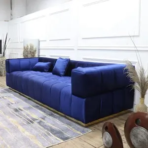 Platz tufted samt stoff wohnzimmer couch mit edelstahl basis
