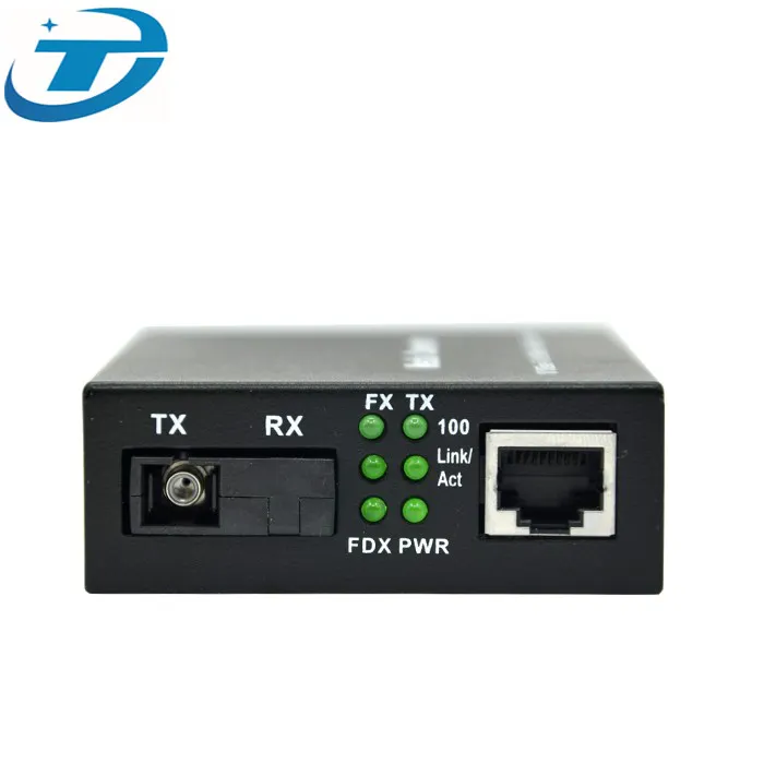 100 m 2 port 1 gigabit ethernet fiber port single/multi media converter