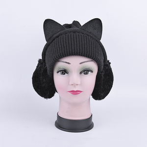 2018 Venta caliente Material cálido gato negro de invierno orejera - Product Image 1