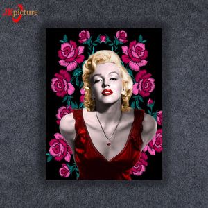 Luz led artesanal famoso Monroe <span class=keywords><strong>pinturas</strong></span> sobre lienzo para decoración <span class=keywords><strong>de</strong></span> la barra - Product Image 5