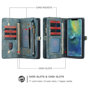CaseMe 008 Serie 2 in 1 Slot Per Schede di Stile Del Raccoglitore Staccabile Supporto di Cuoio Della Copertura di Caso per <span class=keywords><strong>Huawei</strong></span> <span class=keywords><strong>Mate</strong></span> <span class=keywords><strong>20</strong></span> <span class=keywords><strong>Pro</strong></span>
