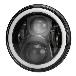 7 ''Inch Vòng Led đèn pha halo DRL Hi/Lo chùm cho Jeep cho Harleys Tự Động đèn pha cho Wrangler JK TJ LJ CJ