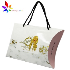 2019 hot sale fashion pillow shape wig packaging box with private label pillow hair extension box