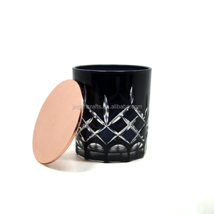 Custom Hand-Cut Glass Reeds Diffuser Bottle and <strong>Candle</strong> Vessel Set with Lid <strong>Fragrance</strong> <strong>Accessories</strong> - Product Image 3