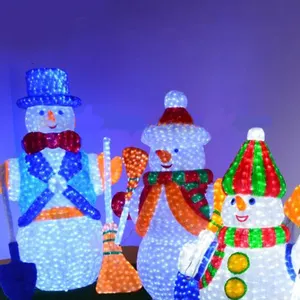 热卖户外防水装饰 LED 圣诞 3D 雪人主题灯