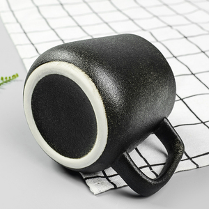 Punto negro Metal esmalte de porcelana café agua tazas - Product Image 4