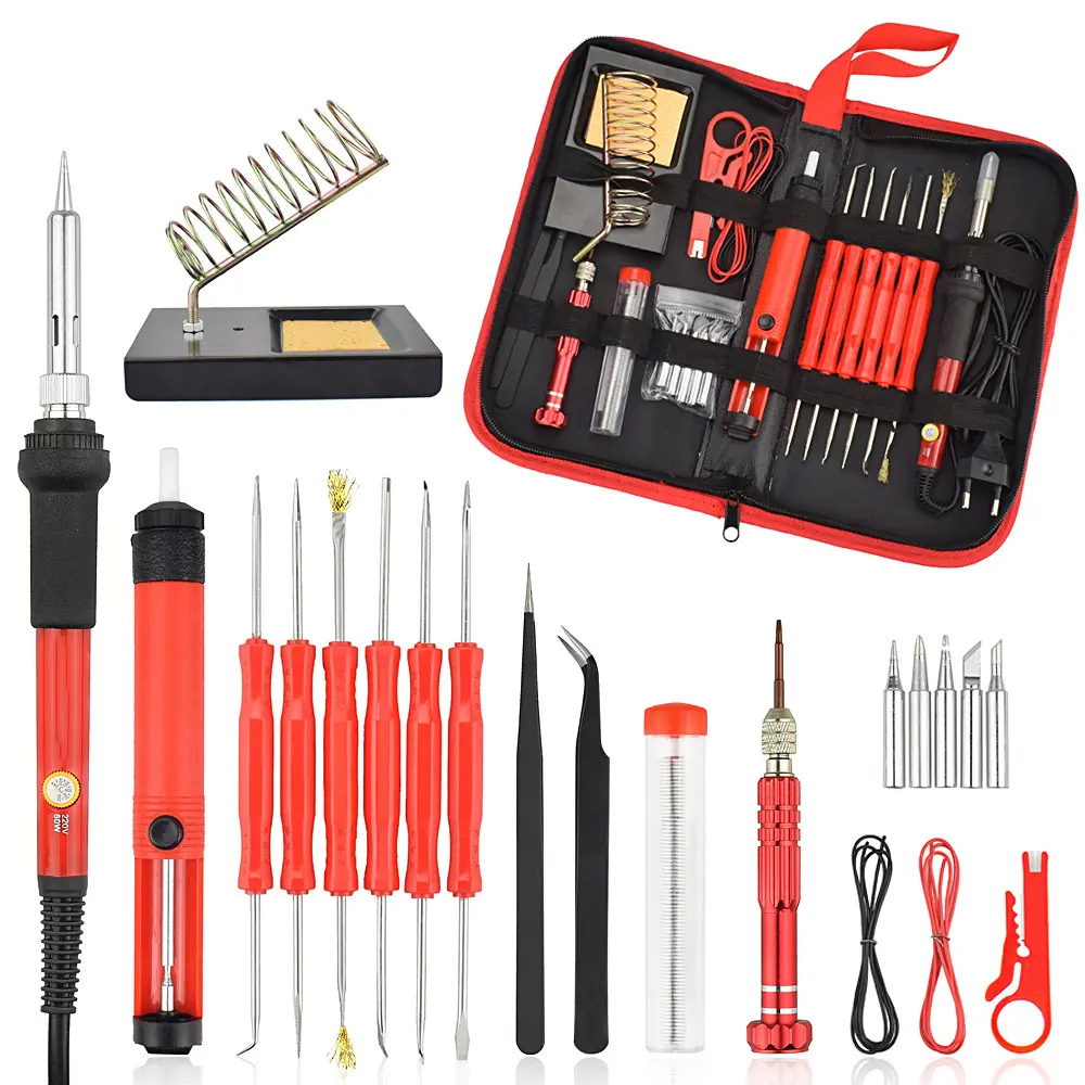 EU 220V US 110V 60W Temperature regulating soldering iron welding tool Set