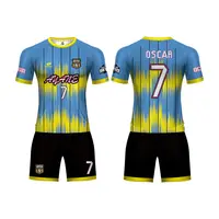 High Quality Full Set Football Jersey Quick Dry Sublimated Fabric Soccer Wear Professional 3D Soccer Uniform