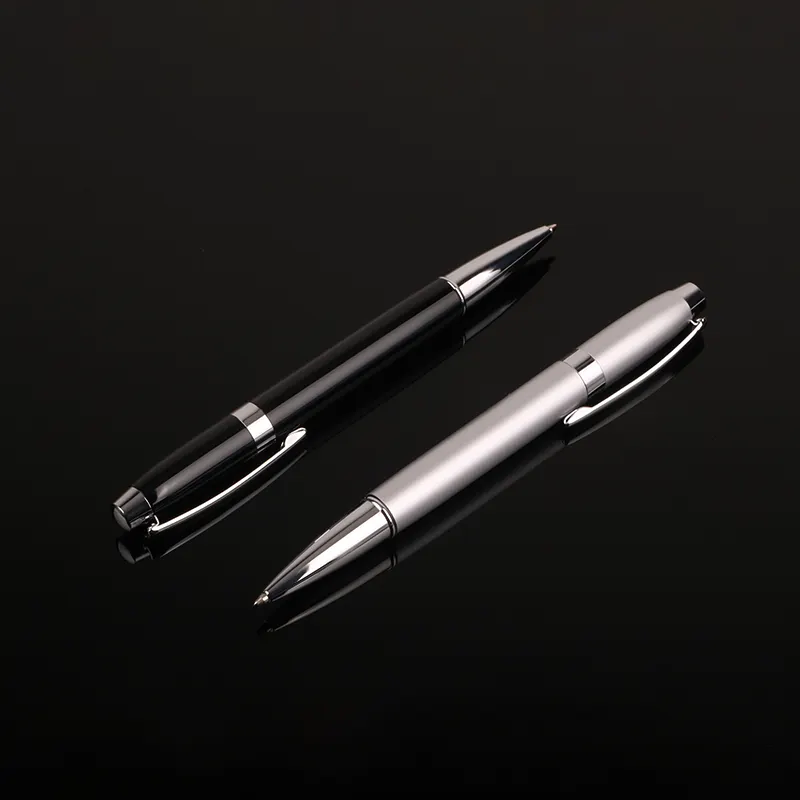 2024 बिजनेस उपहार सुपर ब्यूटी आयात वीआईपी कॉर्पोरेट उपहार धातु स्टेनलेस स्टील काला चांदी चमकदार बॉल पेन