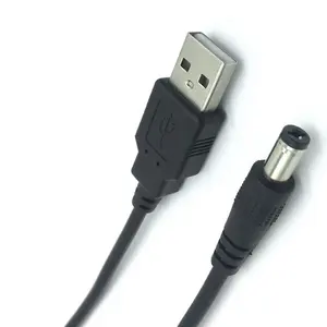 Cabo de alimentação dc usb para dc5521, 5.5*2.1mm, 5v, 12v