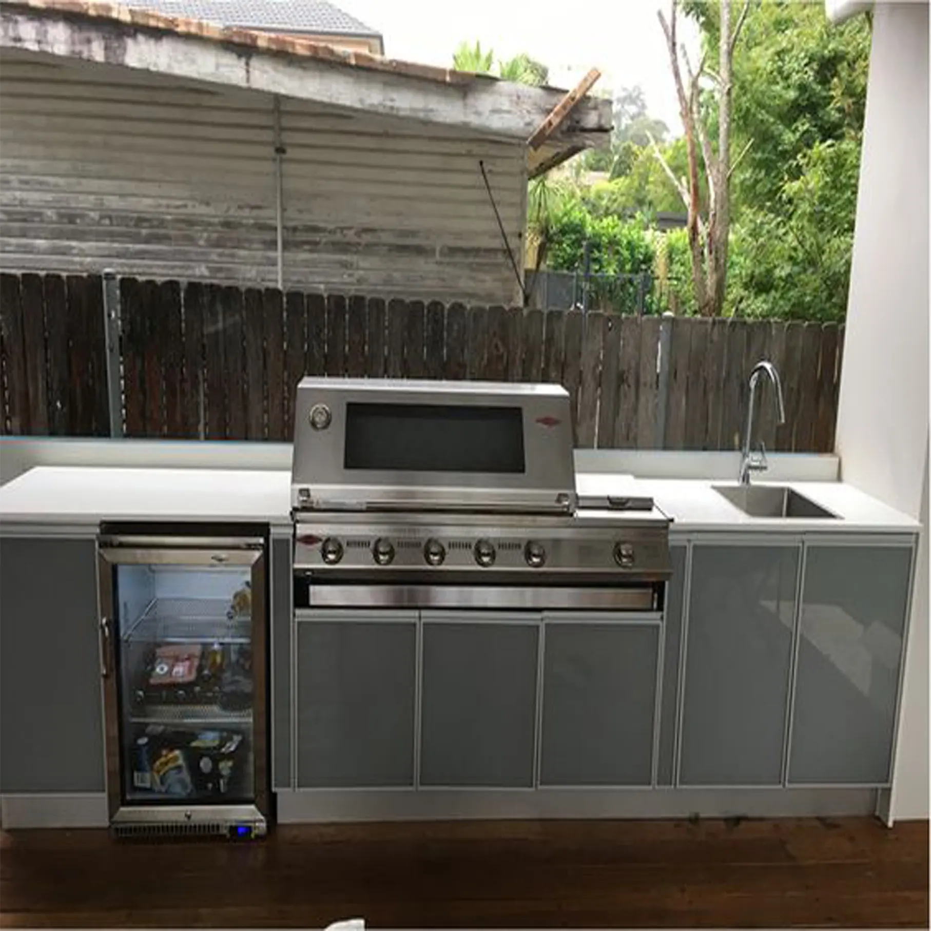 New Design Outdoor Kitchen Stainless Steel Cabinet with Gas BBQ Grill