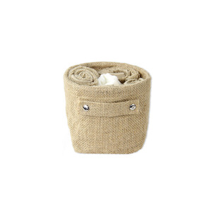 Organizer Box Bins <strong>Jute</strong> Storage <strong>Basket</strong> Mini Desk Storage <strong>Basket</strong> for Cotton Linen Foldable <strong>Basket</strong> With Handle - Product Image 2