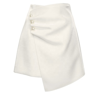 High-end Elegant Women Sexy <strong>White</strong> Irregular Beaded Woman Casual Club Pub <strong>Leather</strong> Mini <strong>Skirt</strong> - Product Image 5