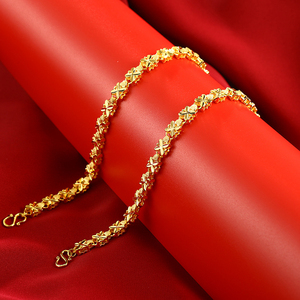 AL0004 Xuping สร้อยข้อมือโลหะผสมชุบทอง24K,สร้อยข้อมือโคลเวอร์สี่แฉก + สร้อยข้อมือใบโคลเวอร์ + เครื่องประดับนำโชค - Product Image 4