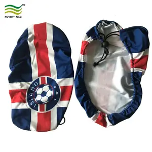 Logo personalizzato islanda bandiera nazionale del paese copri gli specchietti per auto realizzati in tessuto elasticizzato ala laterale - Product Image 1