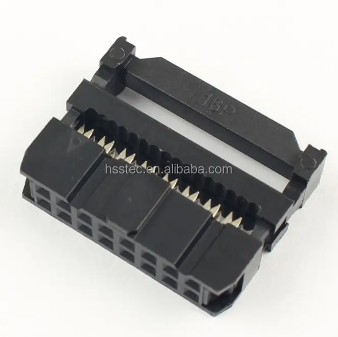 Hitam 2.54 Mm 2X8 Pin 16 Pin IDC Female Header Konektor Kabel FC-16