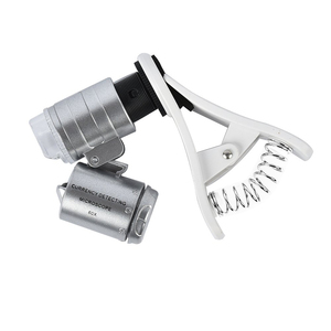 60X Magnifying Glass Universal Mobile Phone Mini Portable Clip LED Microscope <strong>Magnifier</strong> Loupe UV Currency Detector <strong>Flashlight</strong> - Product Image 5