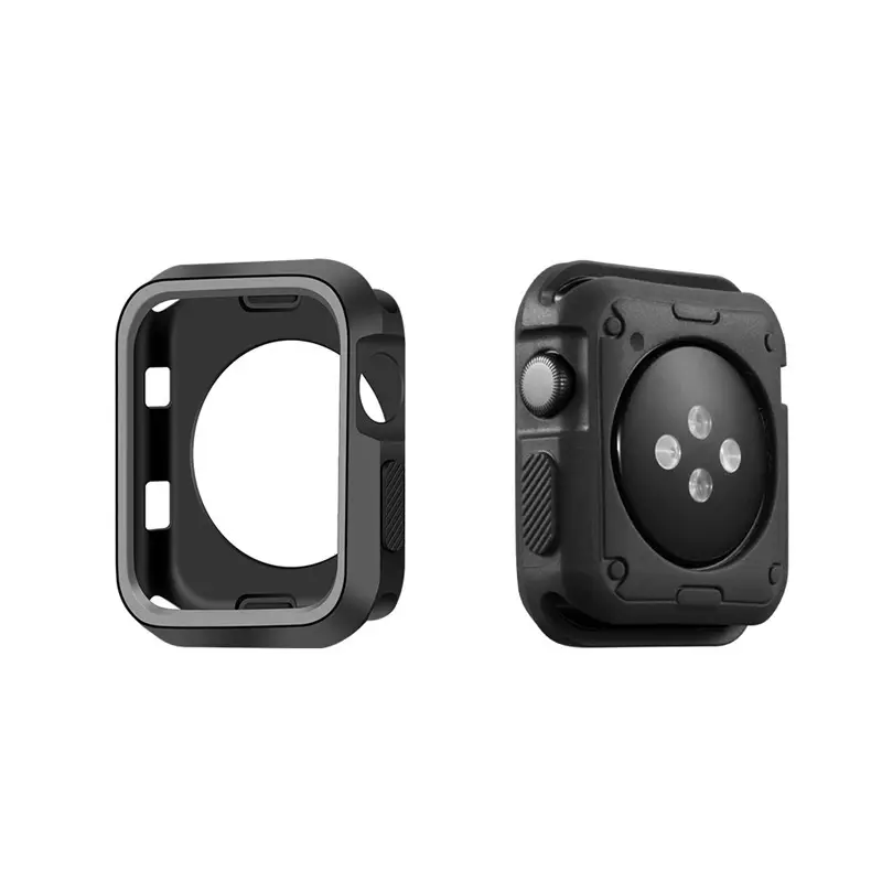 Colore Combo Rugged TPU Del Respingente 360 Della Copertura Custodia protettiva per Apple Serie di Orologi 1 2 3 38 millimetri 42 millimetri