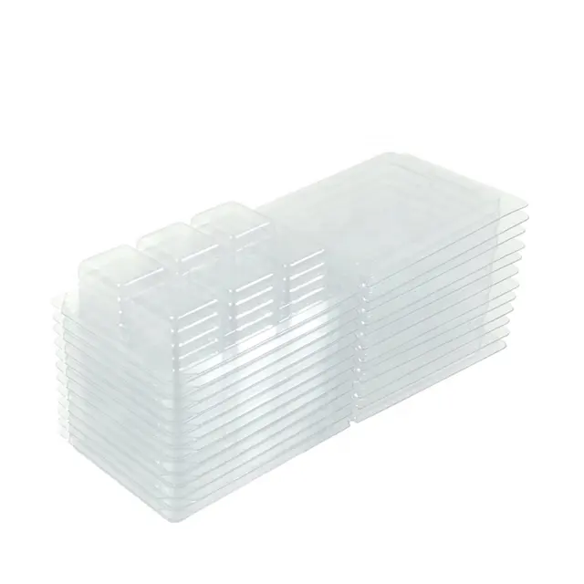 Dongguan Fábrica Atacado PVC PET Clear Plastic Clamshell Cera Derrete Embalagem Blister Embalagem Para Velas