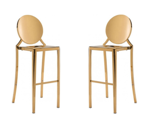Hot Sales Gold <strong>Stacking</strong> Stainless Steel Bar <strong>Stool</strong> Round Back Bar Chair Counter <strong>Stool</strong> for Wedding Event Hotel - Product Image 3
