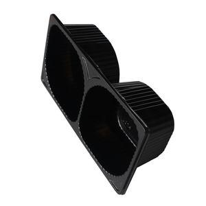 Bán buôn giá tốt hai ngăn dùng một lần hình chữ nhật màu đen nhựa PET Cookie Snack Bánh khay bao bì <span class=keywords><strong>container</strong></span> - Product Image 5