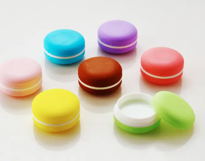 Colore Macaron di Plastica PP vaso 5g 10g per le labbra pasta, crema per gli occhi, ombra di occhio cosmetica di imballaggio.