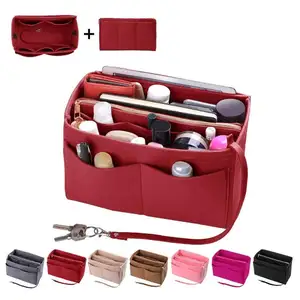 Purse Insert Organizer China Factory Felt Purse Tote Bag Organizer Insert / Multi-Pocket Handbag Organizer / Felt Bag In Bag