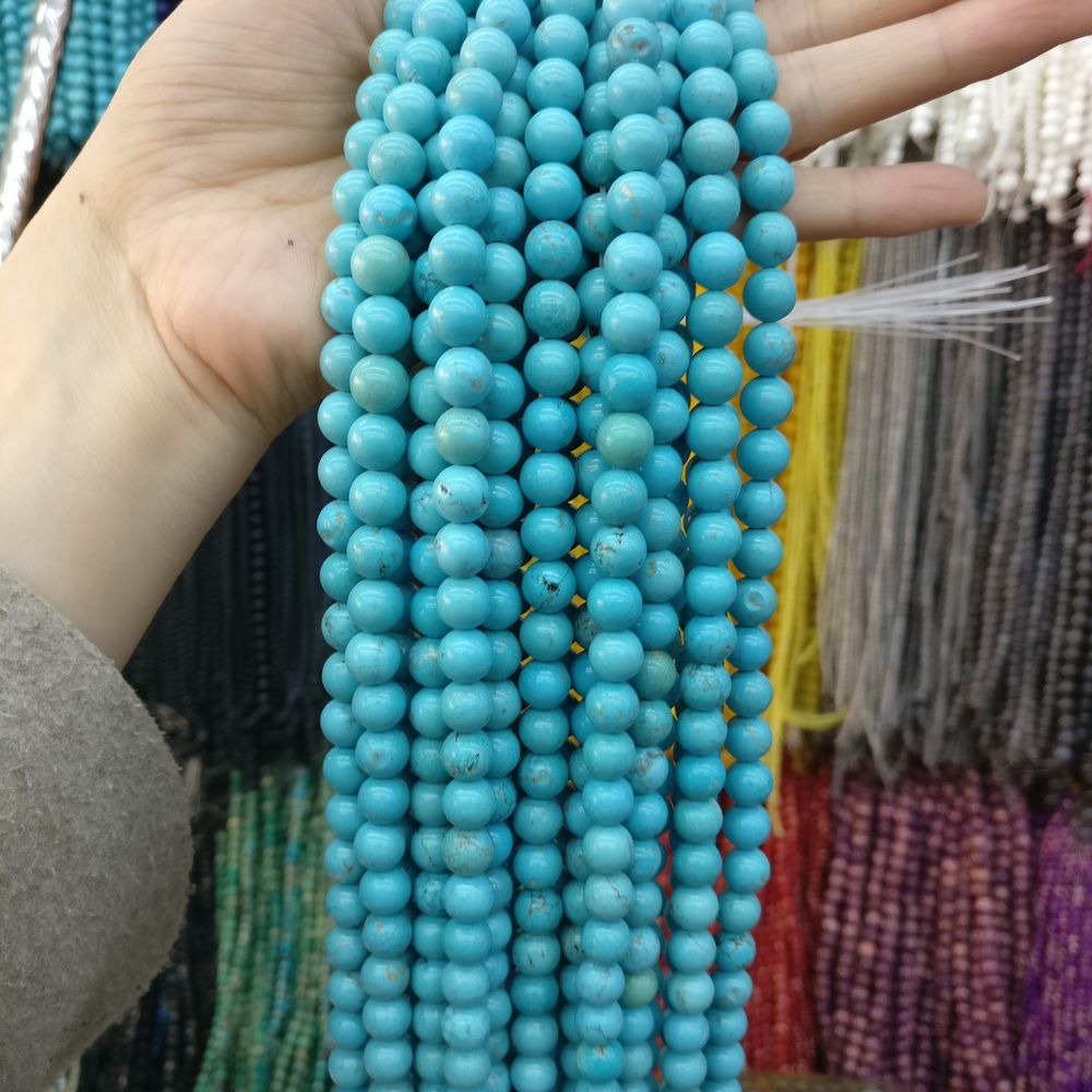 Высококачественный натуральный камень, Размер 8 мм, белые бирюзовые камни Howlite, бусины из драгоценных камней, свободная нить