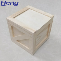Boîte en bois avec impression personnalisée de logo Mini caisse d'expédition en contreplaqué ordinaire Boîte cadeau en bois Caisses pour hommes pour emballage de stockage