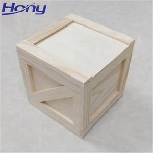 Logotipo de impresión personalizado Cubo Caja de madera Contrachapado liso <span class=keywords><strong>Mini</strong></span> Caja de envío Caja de regalo de madera Cajas de hombre para embalaje de almacenamiento - Product Image 4