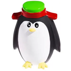 Hohe Qualität Interaktive Quietschende Verstecken Und Suchen Grün Hut Pinguin Gummi Hund Spielzeug Pet Spielzeug