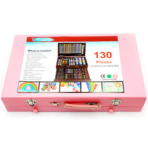 130 pièces de fournitures artistiques, ensemble de <span class=keywords><strong>peinture</strong></span> et de dessin pour enfants, ensemble de pinceaux et de papeterie pour enfants - Product Image 5
