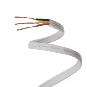 Kabel Flat TPS/SRF Elektrik, Kabel Tembaga Kembar dan Kawat Bumi 300V/500V Fleksibel PVC 2 Inti 3 Inti